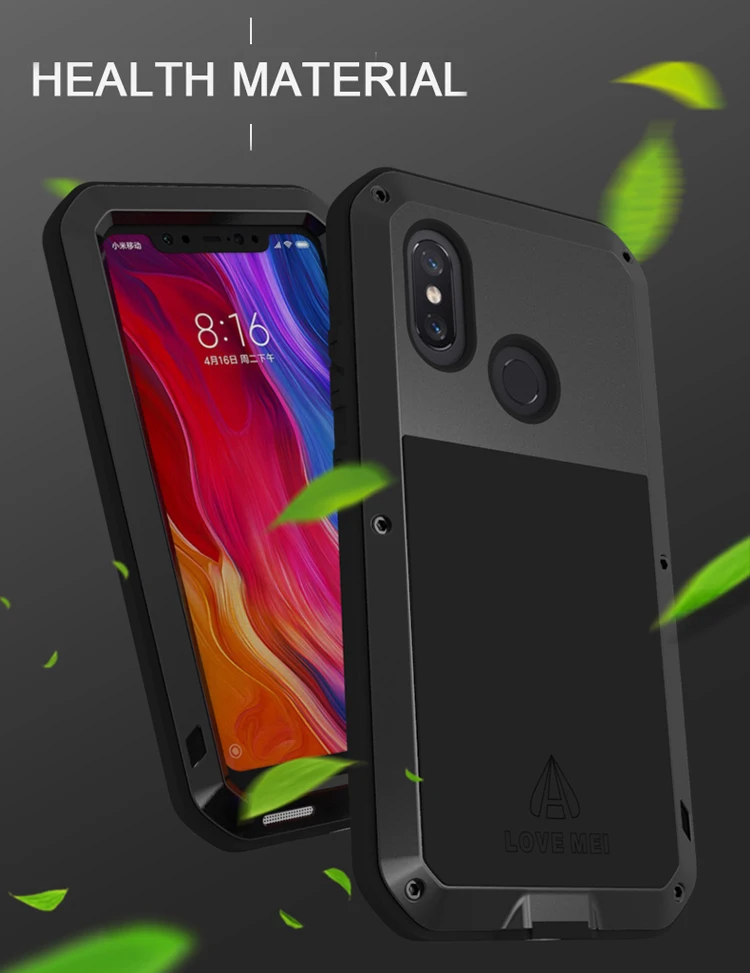 Ударопрочный чехол для Xiaomi Mi 8, металлический чехол для Xiaomi Mi 8, Прочный чехол для телефона, чехол для телефона Xiaomi Mi 8, чехол с защитой от падения