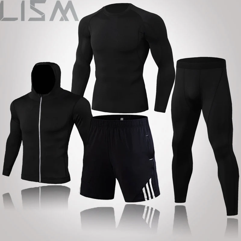 

Men's Winter And Autumn Running Jogging Sweat-Absorbent Breathable Clothing Casual Exercise Gym Tight MMA Leggings Compression