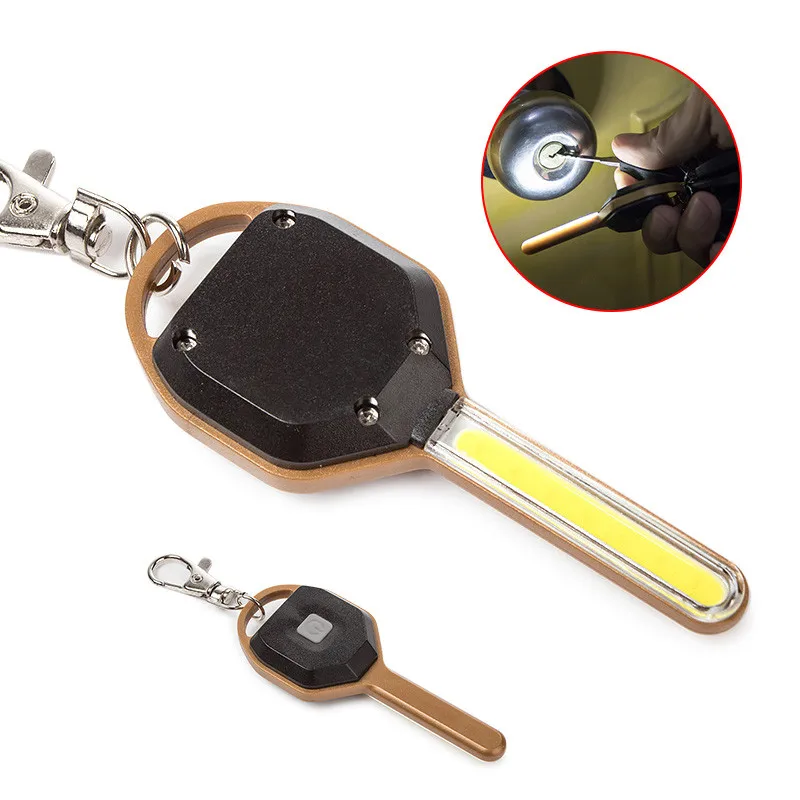 

LED Flashlight Light Mini Key Shape Keychain Lamp Torch Emergency Camping Light