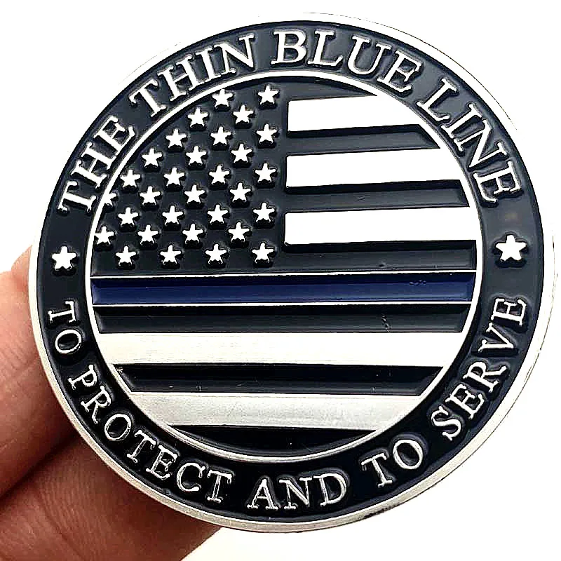 Тонкая синяя линия жизни материя полиция Американский памятный вызов монеты