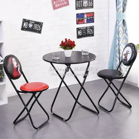 구매 등받이가 있는 빈티지 접이식 의자 심플 휴대용 접이식 소형 벤치 가정용 거실 가구 크리에이티브 스툴