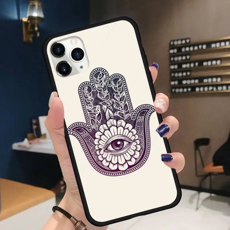 

Hamsa Hand of Fatima Phone Case for iPhone 11 12 pro XS MAX 8 7 6 6S Plus X 5S SE 2020 XR mini Funda