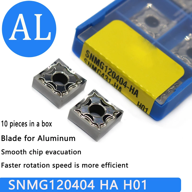 10 шт.SNMG120404 HA H01 алюминиевый резак режущий инструмент SNMG 120404 внешний токарный