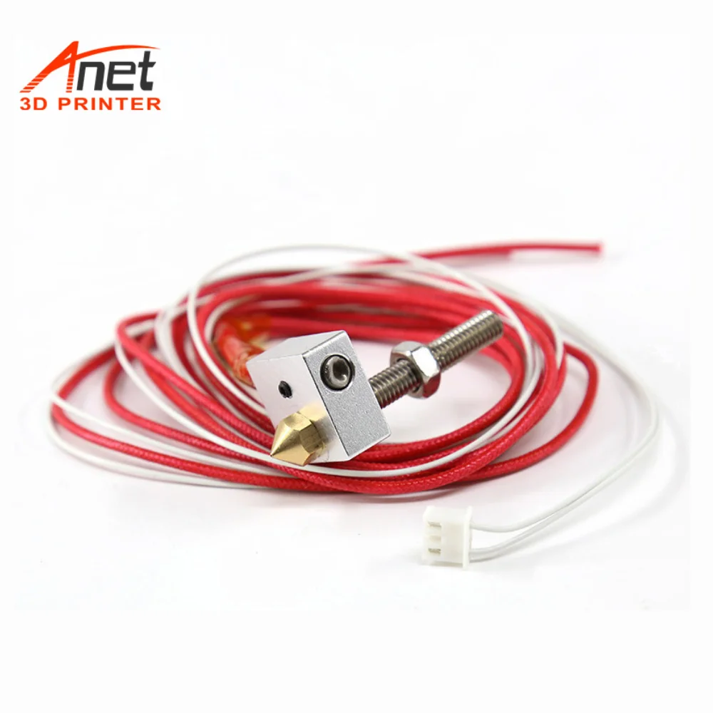 Anet Hot End Kit M6 40mm Throat 0.4mm Nozzle Heating Tube NTC 3950 Thermistor Aluminum Block For A6 A8 E10 E12 E16 3D Printer Anet Hot End Kit M6 40mm Throat 0.4mm Nozzle Heating Tube NTC 3950 Thermistor Aluminum Block For A6 A8 E10 E12 E16 3D Printer