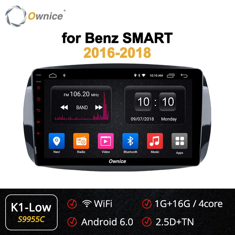 S9955 K1 Low Ownice Android9.0 Восьмиядерный 360 Panorama DSP 4G LTE автомобильный Радио gps Navi K3 K5 K6 для Mercedes Benz Smart Авторадио - Цвет: S9955 K1 Low