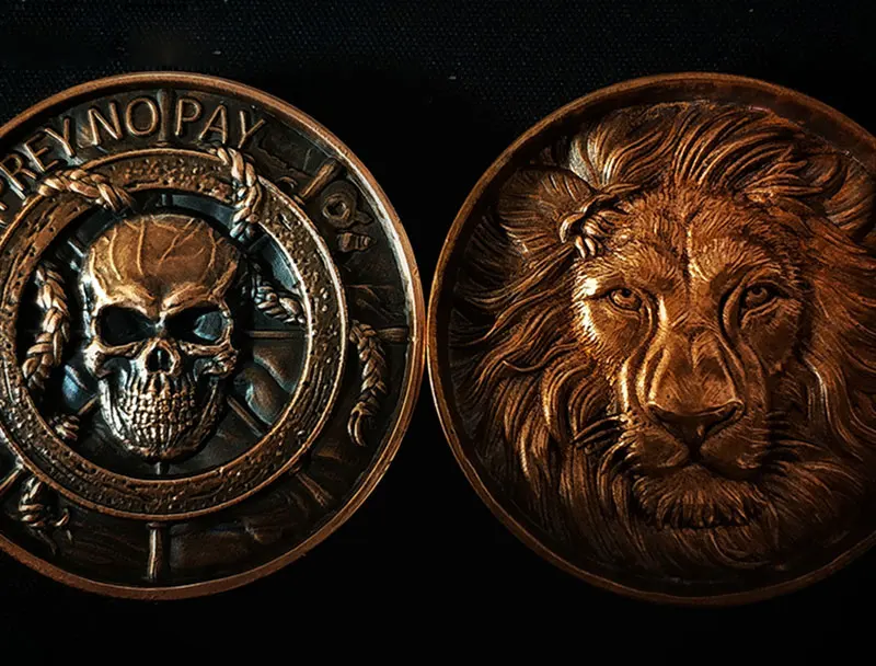 1 шт. креативная памятная монета с рисунком черепа льва винтажный животный Скелет
