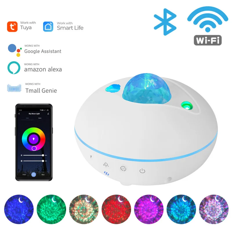 

Tuya Smart Star Projector Smart Home WiFi Laser Starry Sky Projector Waving Night Light Led Colorful APP Wireless Control Alexa