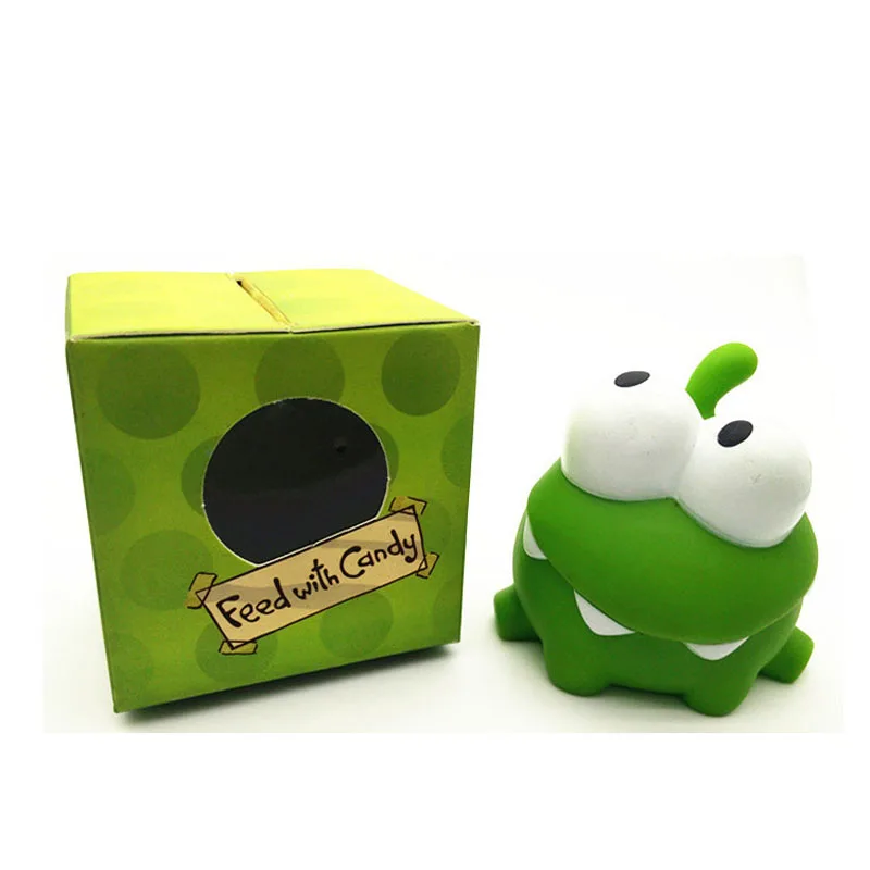 Кукла Плюшевая Om Nom 20 см мультяшная Зеленая лягушка конфеты монстр мягкая