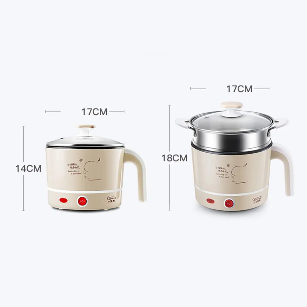 

Dormitory Electric Food Steamer Deep Fry Cooker Multi-Function Cooking Pot Saucepan 600W Non-Stick Steamer