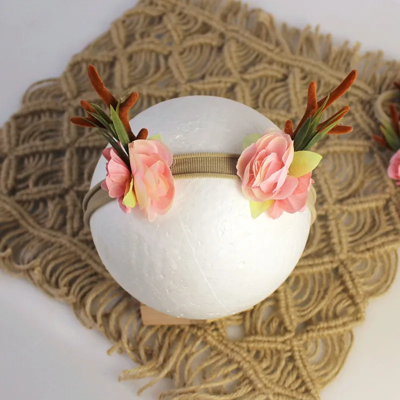 Artificial Flowers Newborn Baby Photography Props Infant Girl Headbands Handmade Babe Hairbands | Детская одежда и обувь