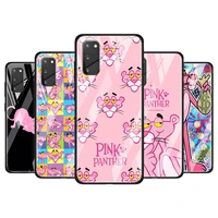 pink panther for samsung galaxy s20 fe ultra note 20 s10 lite s9 s8 plus luxury tempered glass phone case cover
