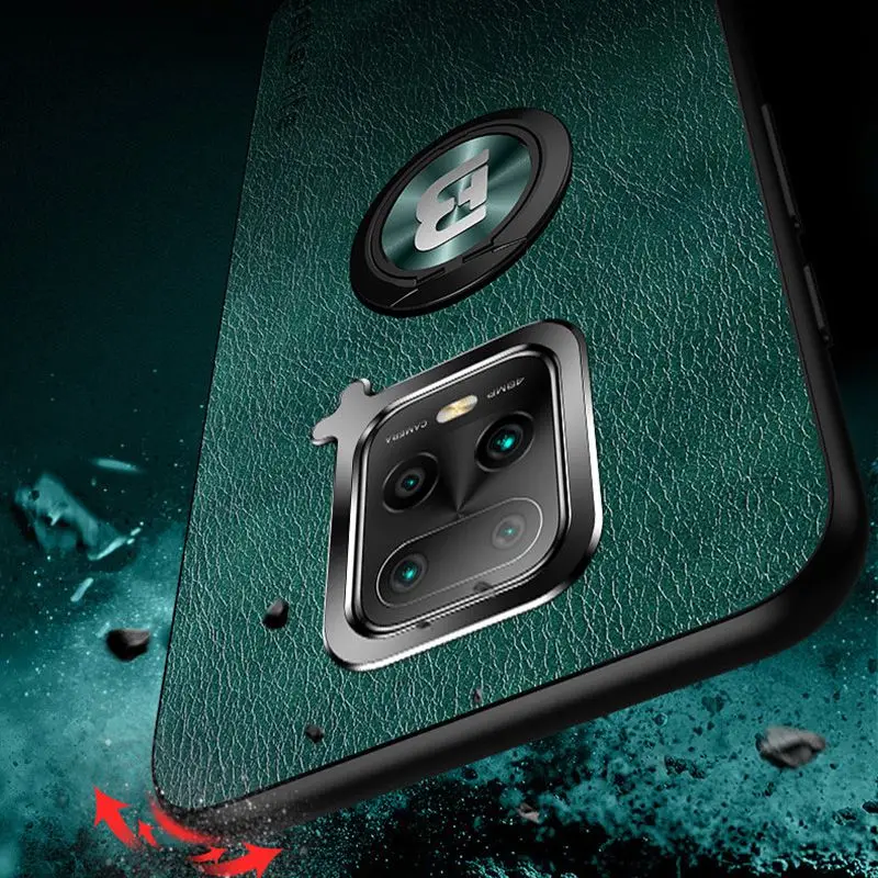 

For Xiaomi Redmi 10x 4g 5g Luxury Leather Pc Backplane Anti Fall For Redmi K20 K30 Pro Originality Silicon Soft Edge Cover