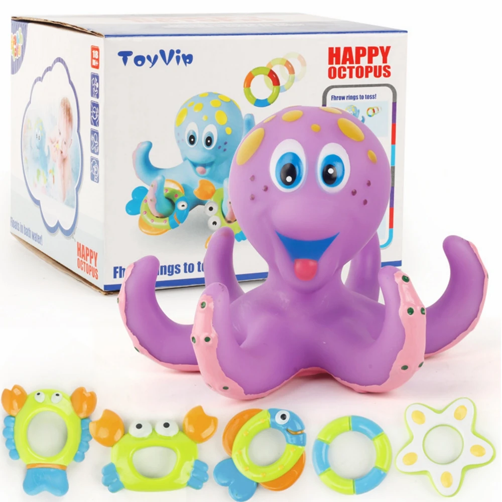 Детские игрушки для ванной игра в осьминог веселое плавающее кольцо обучающая