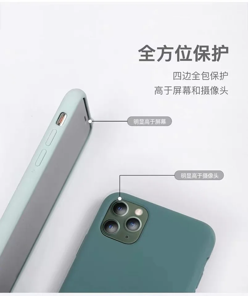 Liquid Silicone Phone Case For Apple iPhone 12 11 Pro Max X XS MAX XR Candy Color Soft Back Cover 8 7 6s 6 plus | Мобильные телефоны