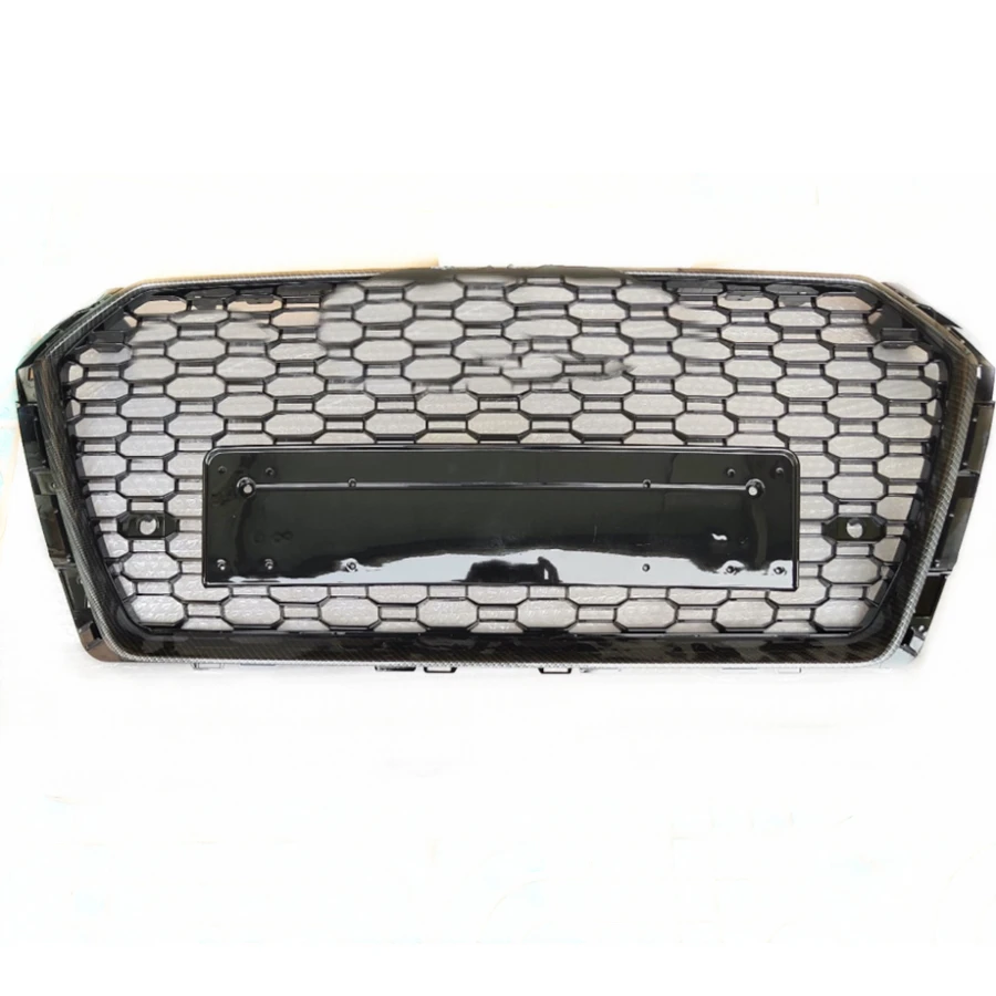 

Карбоновый стиль для RS4 Передняя Спортивная Шестигранная сетка с сотовой блендой гриль черный для Audi A4/S4 B9 2017-2019 автомобильные аксессуары