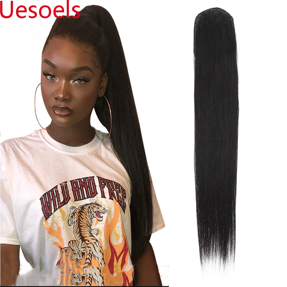 

8"-26" Brazilian 100% Remy Natural Black Straight Clips In Drawstring Human Hair Extension For White Women In Uesoels Hair
