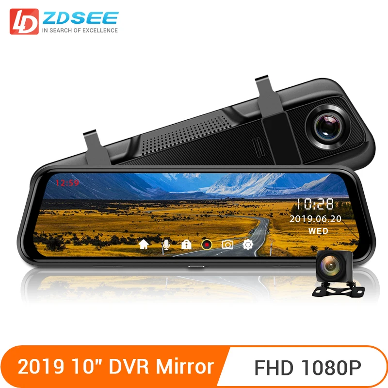 LDZDSEE A9 10 &quotIPS Full HD 1920x1080 с зеркалом заднего вида Автомобильная DVR камера dashcam