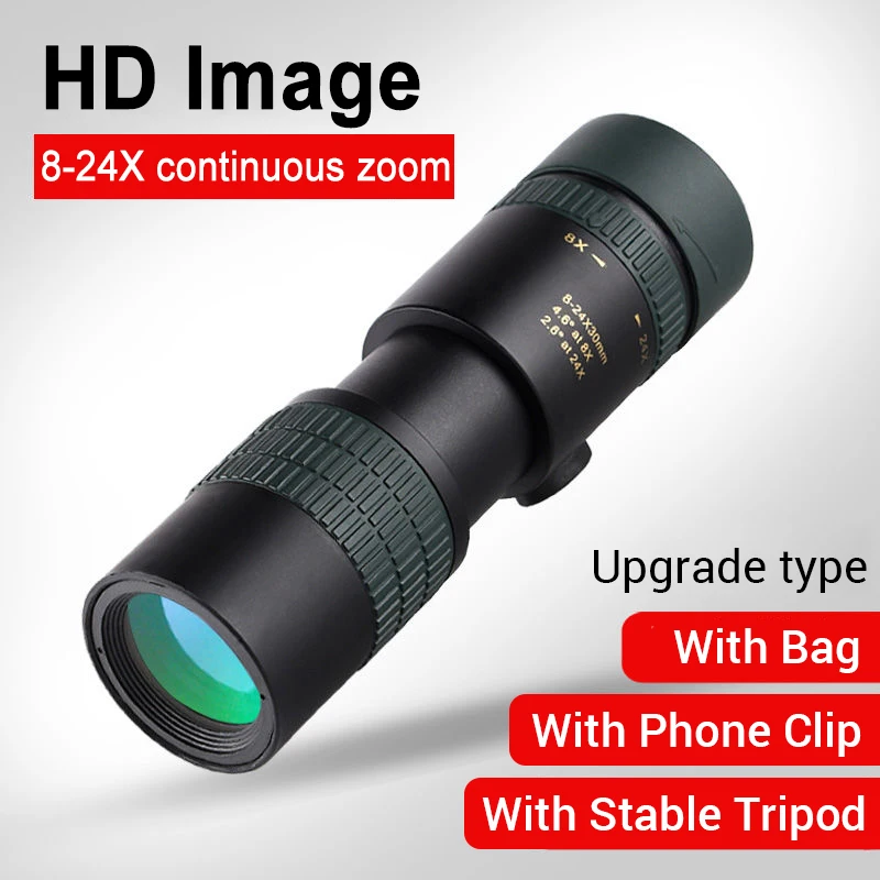 

2023 HD Monocular Metal 10-300x40 Zoom Telescope Portable Large Objective Powerful Binoculars with Tripod and Phone Holder for