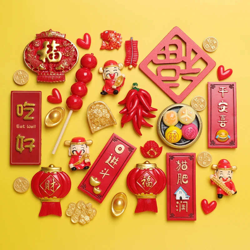 2022 праздничный креативный магнит в китайском стиле для холодильника Чили