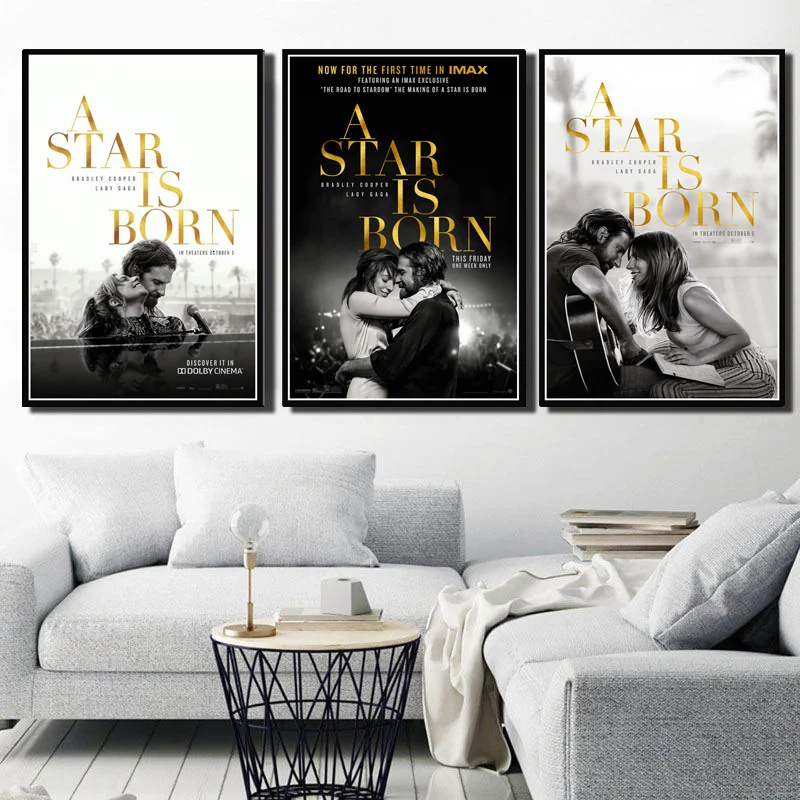 

Hot A Star Is Born Love Movie Bradley Cooper Lady Gaga Poster And Prints Canvas Wall Art Painting Wall Pictures Room Home Decor