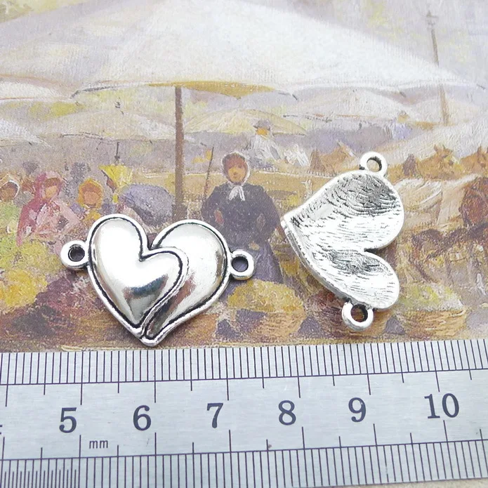 

Supplies For Jewelry Making 5pcs 20x29mm Antique Silver Color Love Connector Jewelry Components