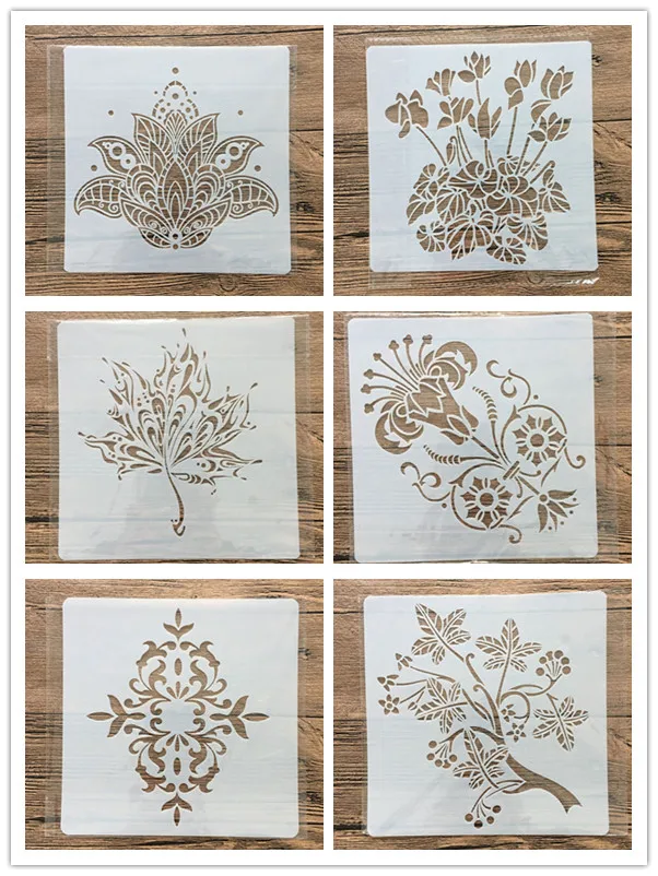 

20 *20 cm size plant diy craft mandala mold for painting stencils stamped photo album embossed paper card on wood, fabric, wall
