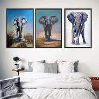 nordic elephant posters and prints wild animal street art canvas oil painting wall pictures for living room gallery home decor