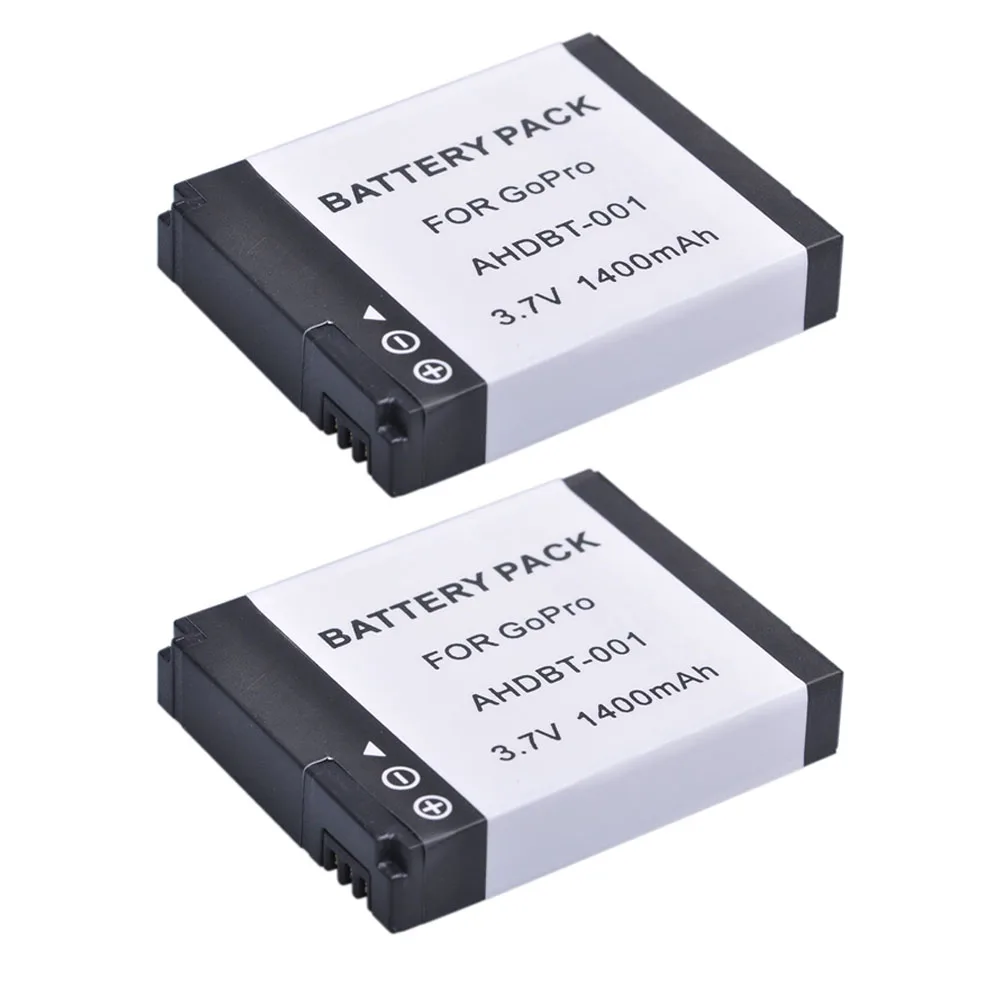 2x1400 мАч AHDBT 001 002 батарея для GoPro HD Hero 1 2 Hero1 Hero2 Мотоспорт серфинга на открытом