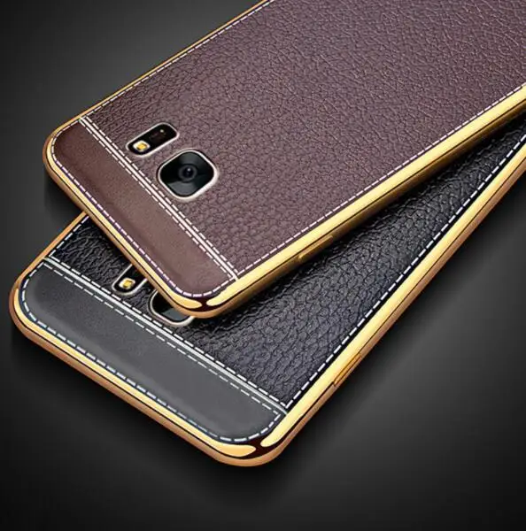Кожаный чехол для Samsung Galaxy S6 S7 edge S8 S9 Plus A3 A5 A7 2016 2017 J3 j5 j7 Note8 Grand Prime мягкий из ТПУ с