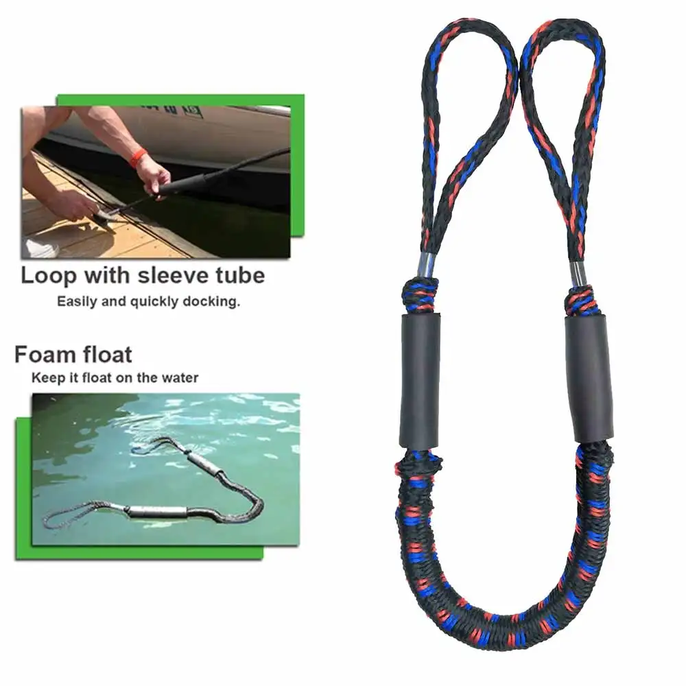 

2Pcs Set Bungee Dock Line Mooring Rope for Boat 4 ft 2 Ropes Rope Bungee Cord Dockline Boats Kayak Accessories