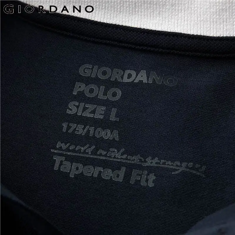 Поло Giordano мужское с контрастным отложным воротником стрейчевая дышащая футболка