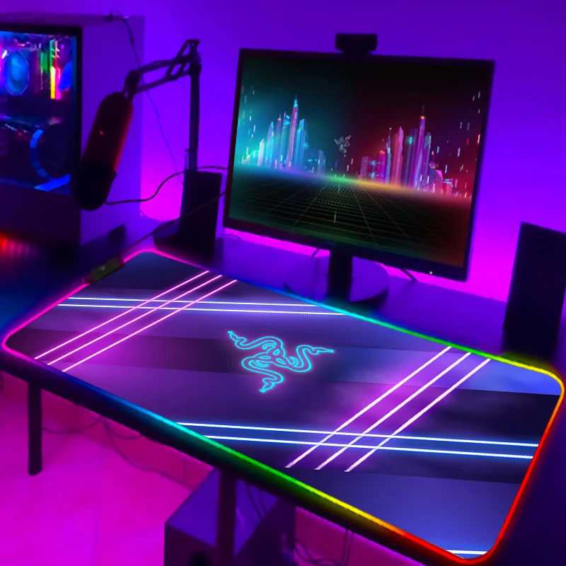 

Table Pad Keyboard Gaming Carpet RAZER Mouse Pad Gamer Led Mat Computer Gaming Mousepad RGB for Pc Gamer Full Large Desk Mat Rug