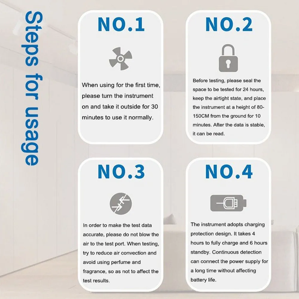 

Multifunctional Air Quality Detector LCD Display Monitor Detect HCHO/TVOC/CO2/PM2.5/PM10 Indoor Pollution Invisible Killer