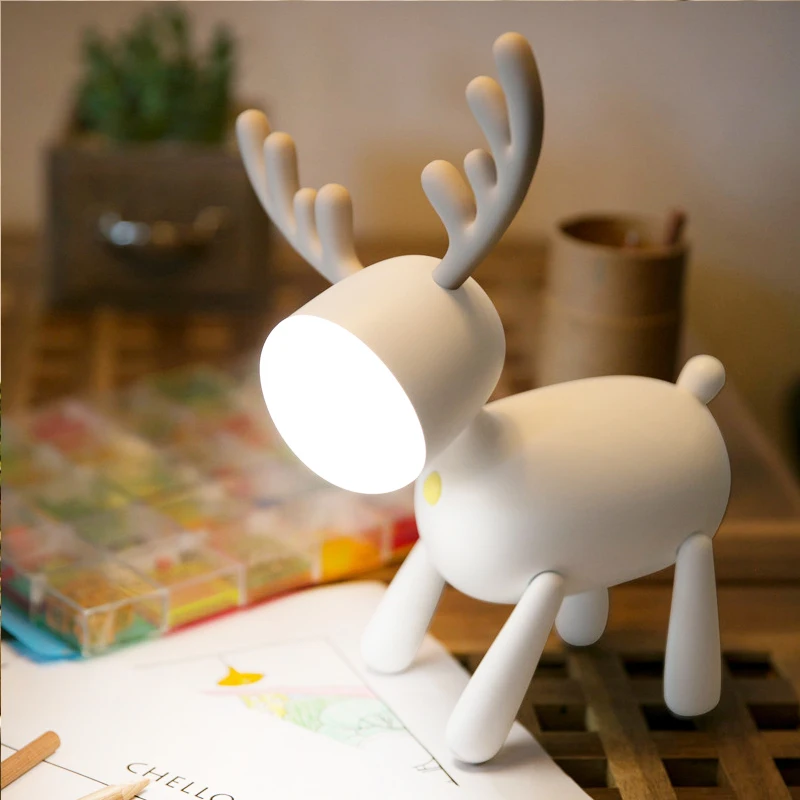 

2021 Pup Led Night Lamp for Children 1200mAh Rechargable ELK Night Lights Adjust Brightness table lamp for Home in Bedroom