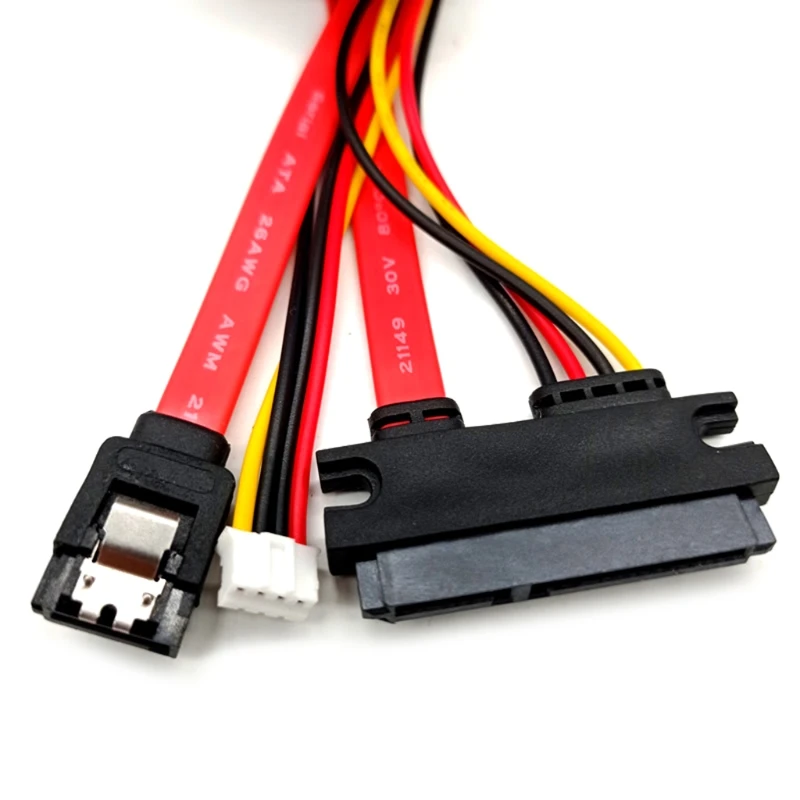 Резьбовой кабель 42 см 7 + 15 22Pin штекер-гнездо серийный SATA 22-контактный питания для