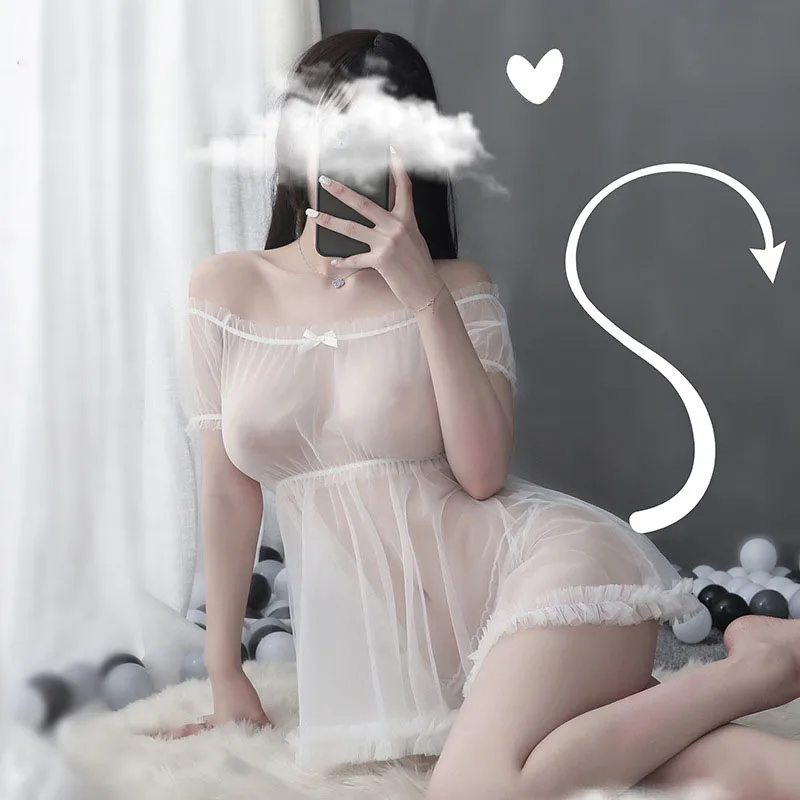 

Женское сексуальное ночное белье, кружевная ночная рубашка, прозрачные стринги, сексуальное нижнее белье, платье, женское эротическое нижн...