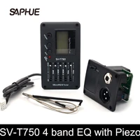 sv t750 5 band eq equalizer with tuner guitar pickup acoustic guitar bass eq preamp with digital procedding tuner
