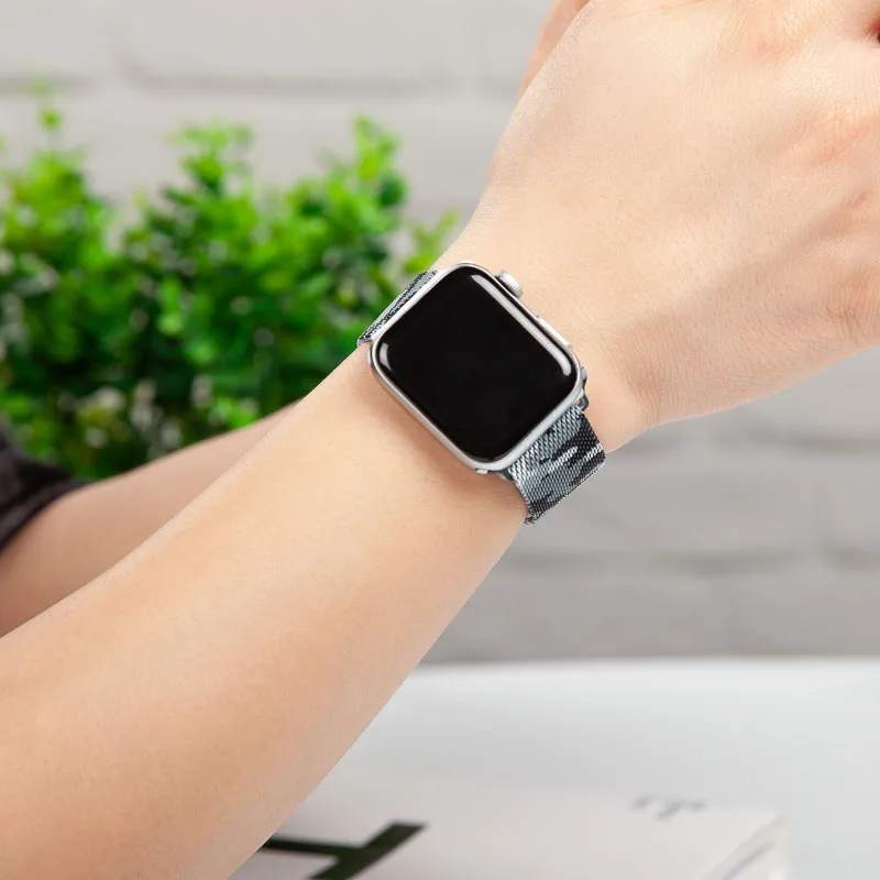 Миланская петля, ремешок для наручных часов Apple watch Series 4/3/2/1 Замена наручных часов iWatch, ремешок полосы Магнитная Нержавеющая сталь ремешок LM82001