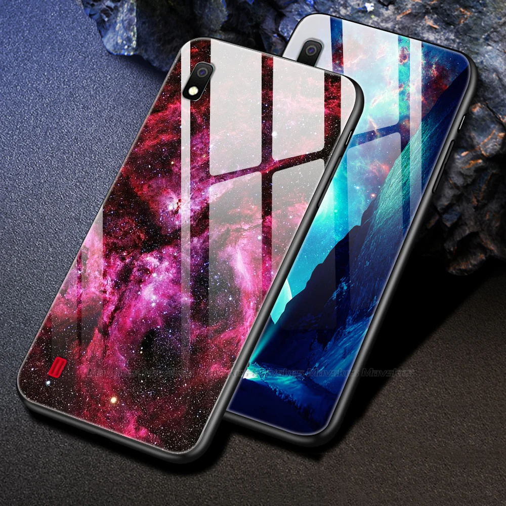 Чехол для телефона из закаленного стекла Samsung A10 задняя крышка Galaxy силиконовый