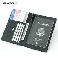 carbon fiber microfiber rfid passport cover leather elastic band travel document wallet id bag passport holder