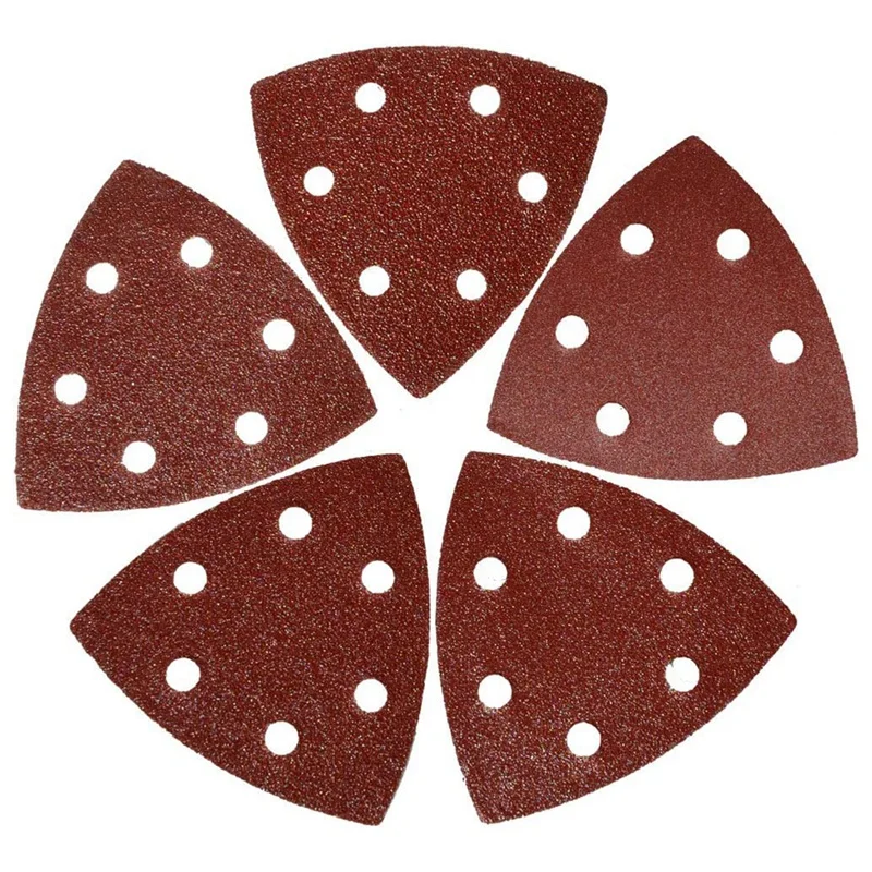 

Promotion! Triangular Sandpaper 60/80 /100/120 /240 Grits Hook & Loop Multitool Sandpaper Sanding Pad Pack of 100