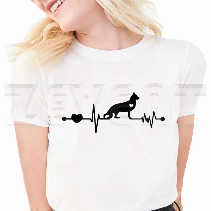 Футболка в стиле немецкой овчарки летняя повседневная женская футболка женские