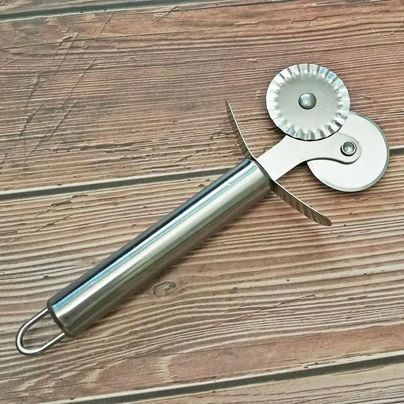 Нержавеющая сталь нож для пиццы двойной ролик резак выпечки теста макаронных