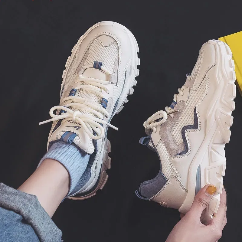 

Массивные спортивные кроссовки для женщин, Вулканизированная подошва, модные повседневные, на платформе, дышащая сетчатая обувь для теннис...