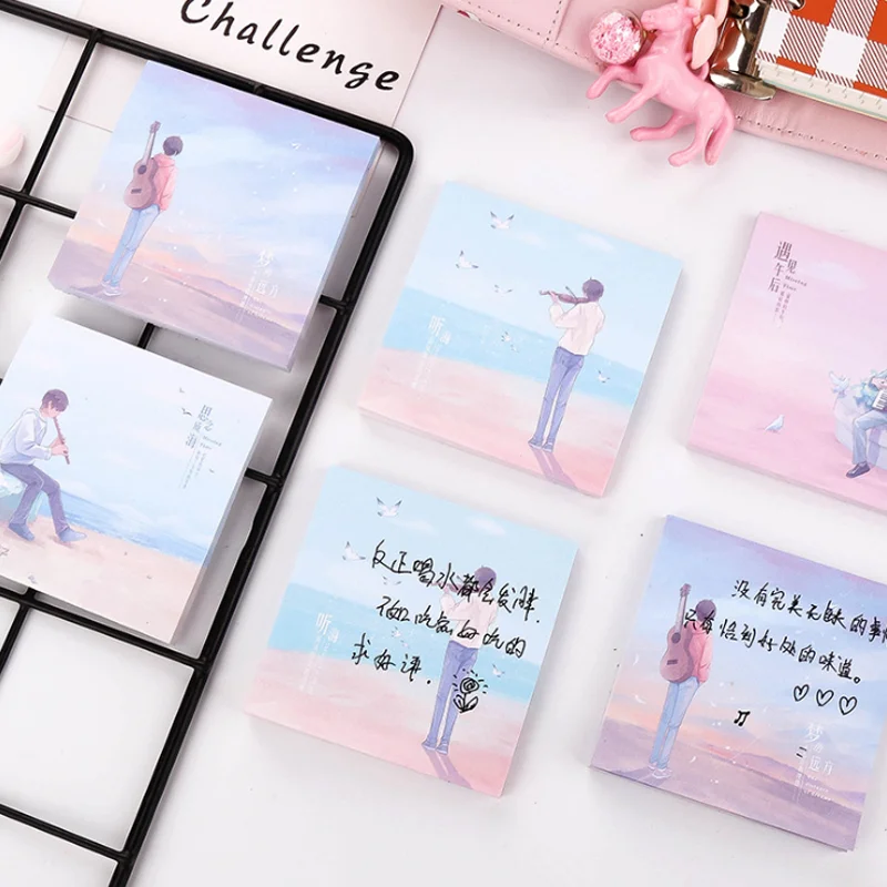 Стикеры для заметок милый Молодежный музыкальный мальчик блокнот Мультяшные