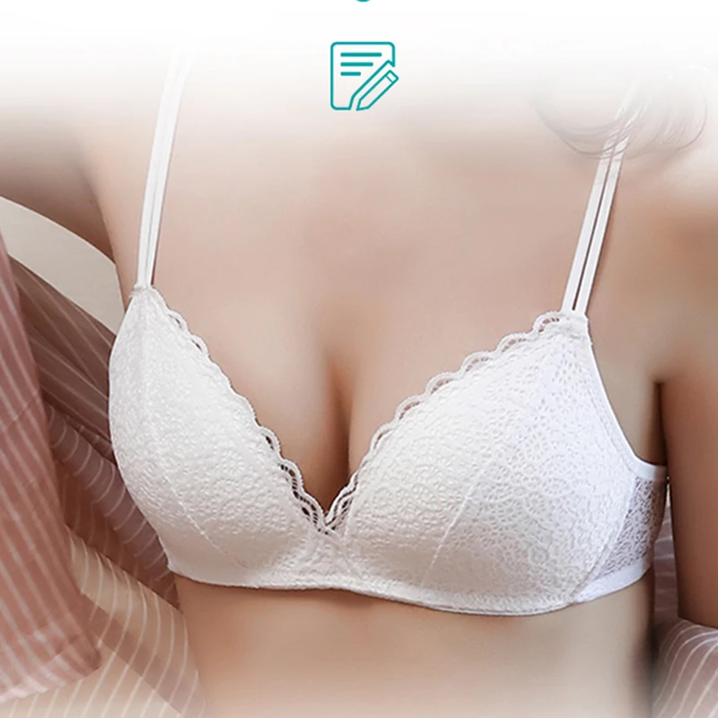 Yedinas пуш-ап мягкий беспроводной бюстгальтер сексуальный белый кружевной без