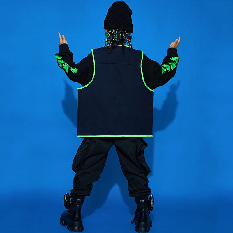 

2020 Children'S Hip-Hop Dance Costume For Kids Girls Hiphop Suit Catwalk Ballroom Jazz Dance Performance Clothes Rave Wear