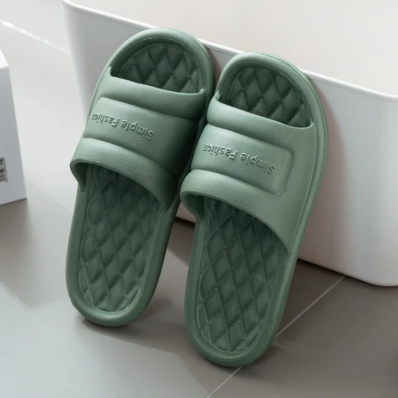 

Home Slippers Summer Floor Skid Proof Floor Slippers Indoor Family Solid Color Flat Bathroom Slippers Bath Sandal Women