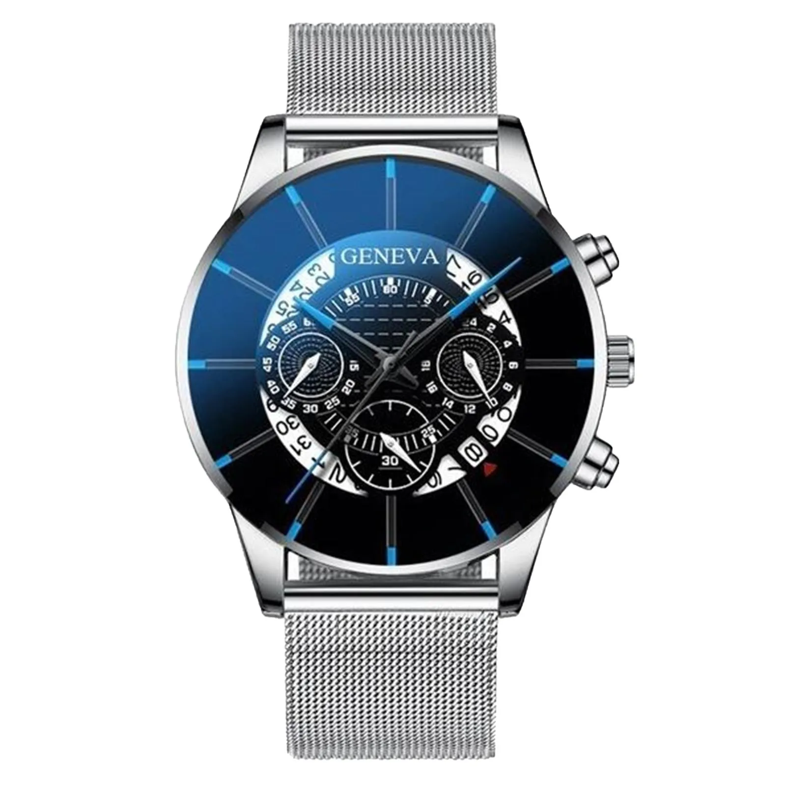 

часы мужские Luxury часы мужские наручные Men's Business Calendar Watches Stainless Steel Mesh Belt Quartz Watch reloj hombre