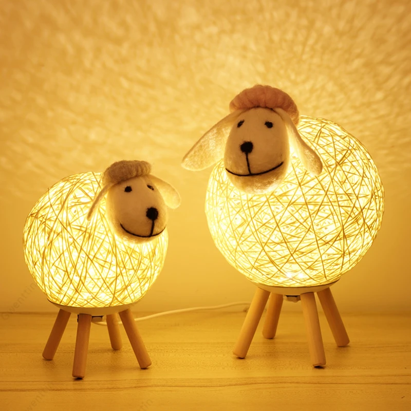 Милая овечка светодиодный ночной Светильник s со стилизацией животных